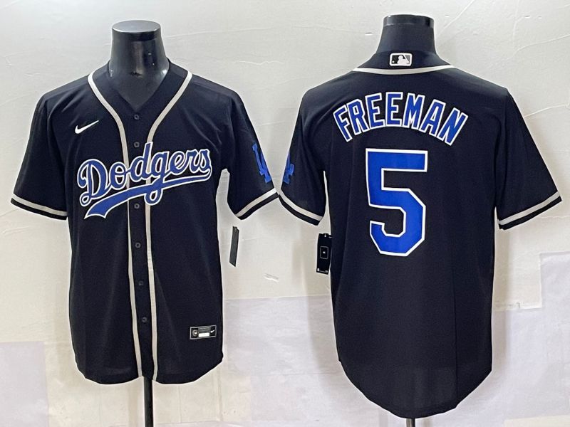 Men 2025 Los Angeles Dodgers #5 Freeman Black Fashion Nike MLB Jersey style 7042
